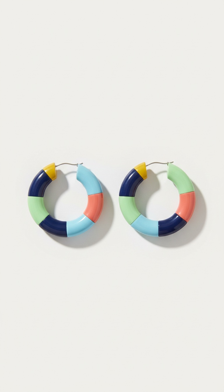Chunky Resin Hoop Earrings